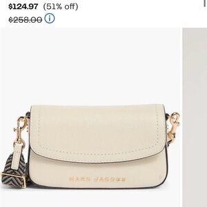 Marc Jacobs Cream Leather Crossbody with Patterned Strap